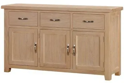 Wilmont Oak 150cm 3 Door Sideboard - Pale White Washed