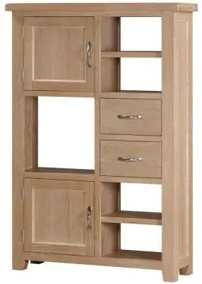 Wilmont Oak 2 Door Display Unit - Pale White Washed, Oak image