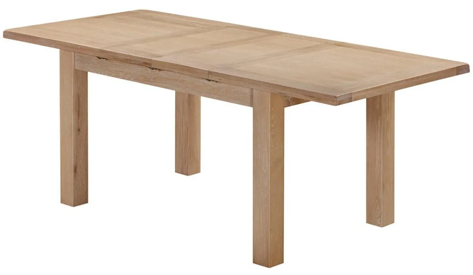 Wilmont Oak 4-8 Seater Extending Dining Table - Pale White Washed