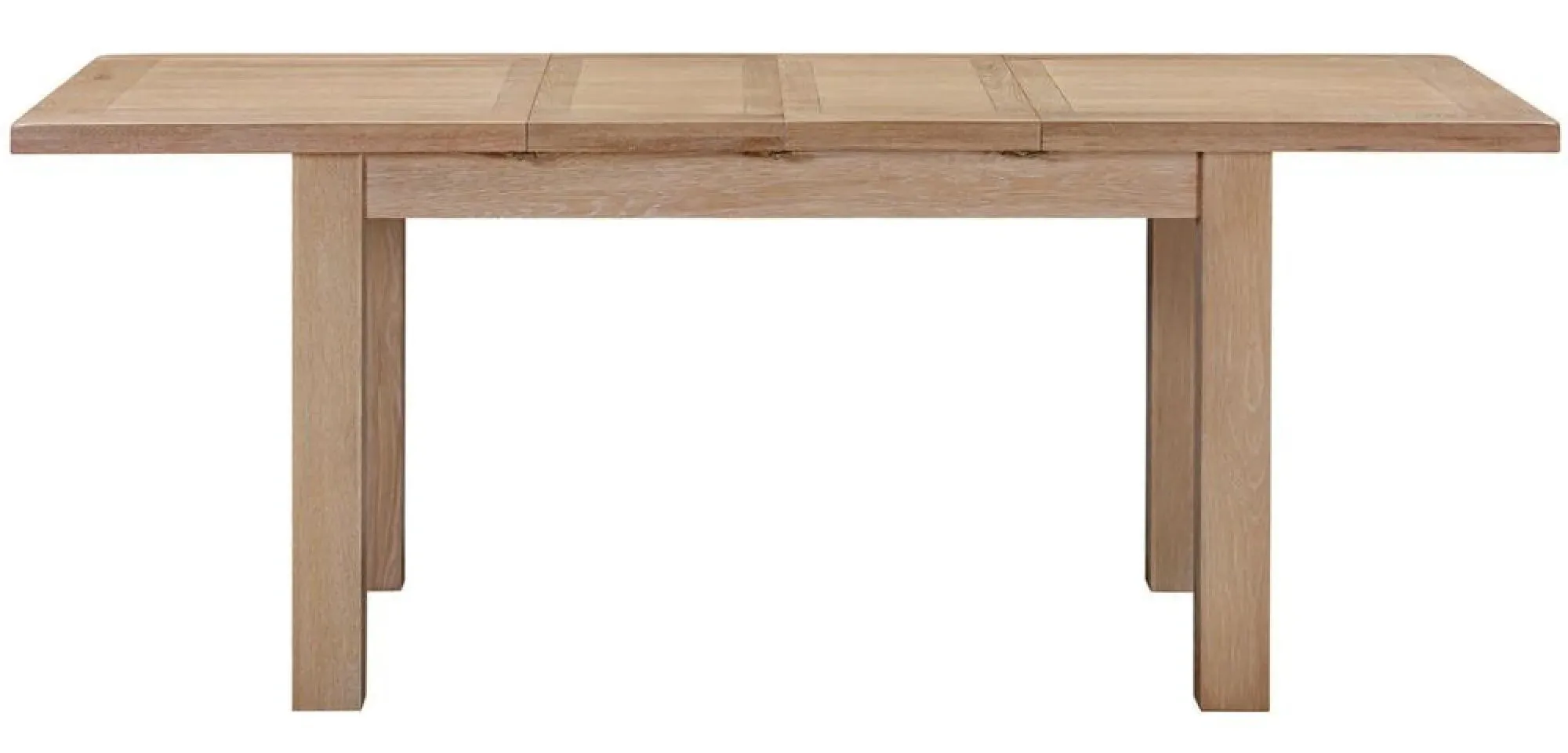 Wilmont Oak 4-8 Seater Extending Dining Table - Pale White Washed