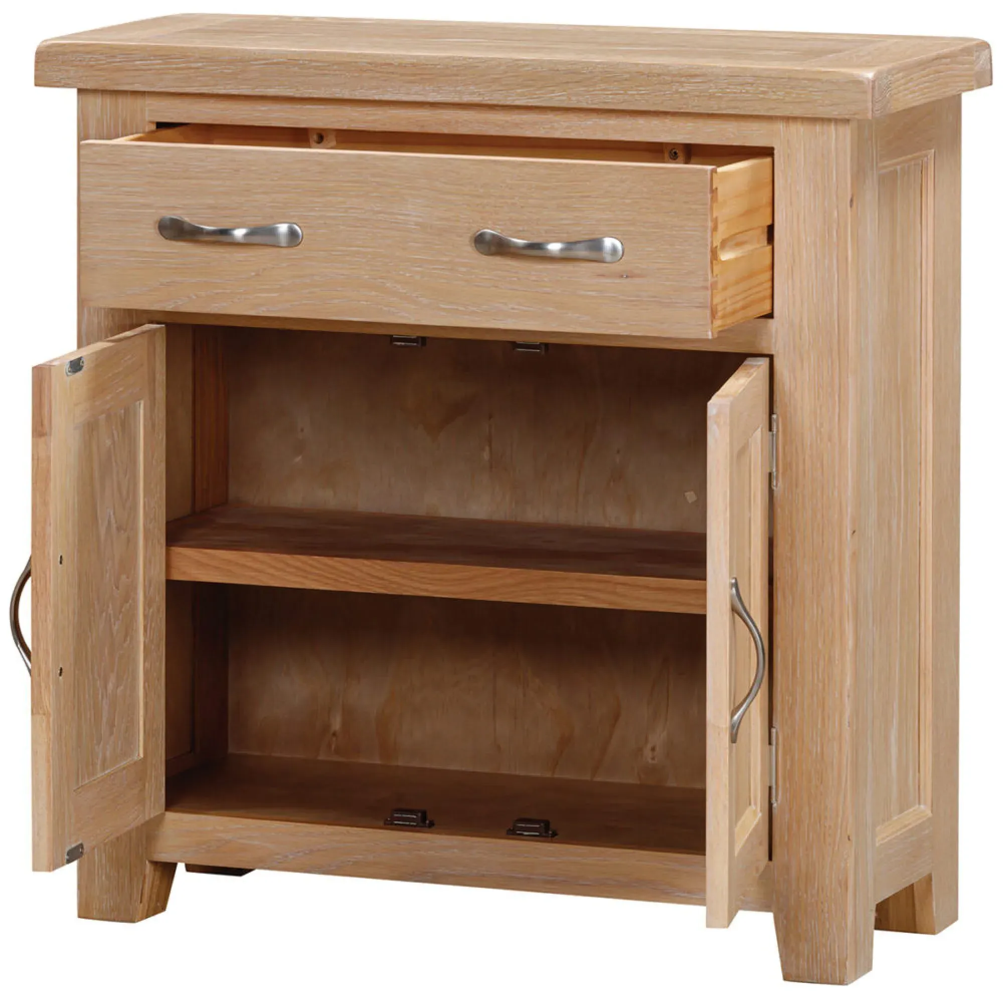 Wilmont Oak 80cm 2 Door Sideboard - Pale White Washed