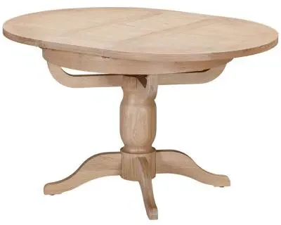 Wilmont Oak Round Extending Dining Table - Pale White Washed image