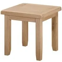 Wilmont Oak Square Lamp Table - White, Oak