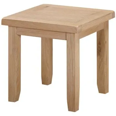 Wilmont Oak Square Lamp Table - White, Oak image