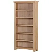 Wilmont Oak Wide Bookcase - White, Oak