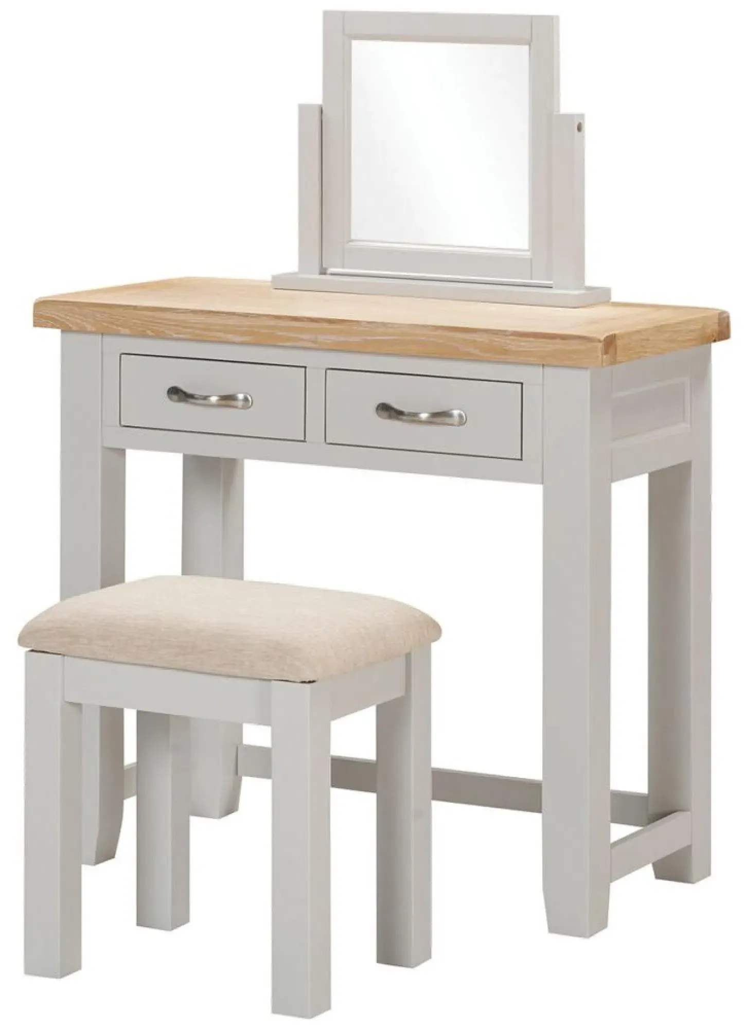 Wilmont Square Dressing Stool - Moon Grey