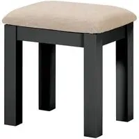 Wilmont Square Dressing Stool - Raven Black