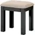 Wilmont Square Dressing Stool - Raven Black