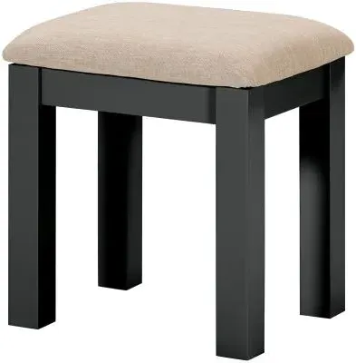 Wilmont Square Dressing Stool - Raven Black