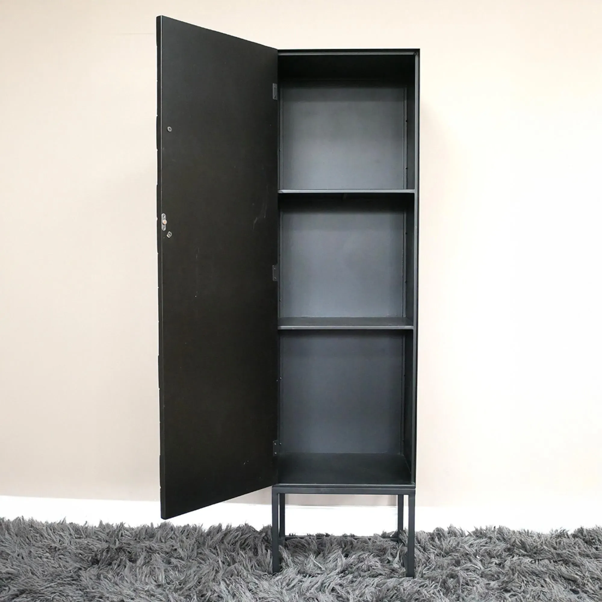 1 Door Tall Hall Cabinet - Black