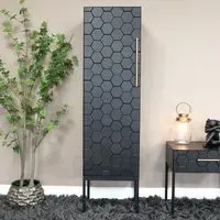 1 Door Tall Hall Cabinet - Black