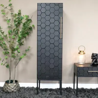 1 Door Tall Hall Cabinet - Black image