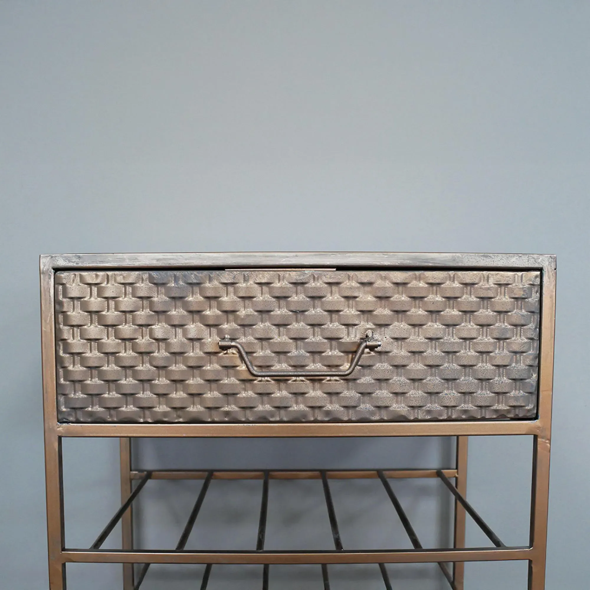 1 Drawer Bar Cabinet - Copper, Metal