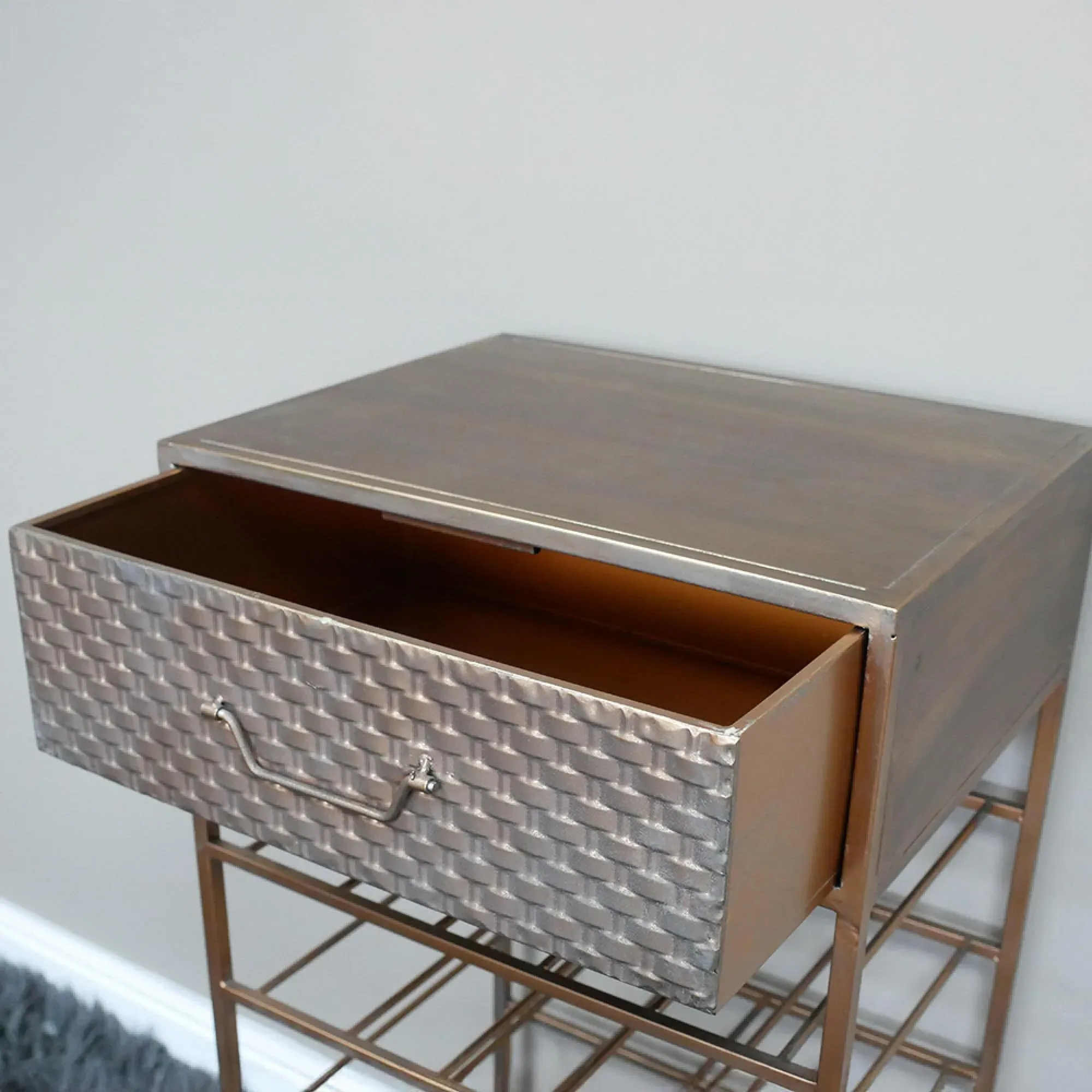 1 Drawer Bar Cabinet - Copper, Metal