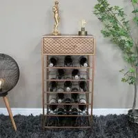 1 Drawer Bar Cabinet - Copper, Metal