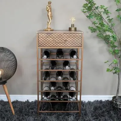 1 Drawer Bar Cabinet - Copper, Metal image