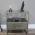 1 Drawer Bedside Cabinet - Grey, Metal Glass