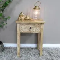 1 Drawer Bedside Cabinet - Mango Wood