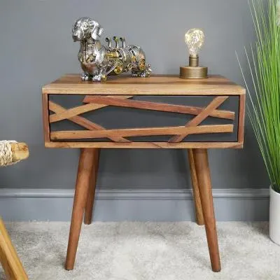 1 Drawer Bedside Cabinet - Sheesham Wood