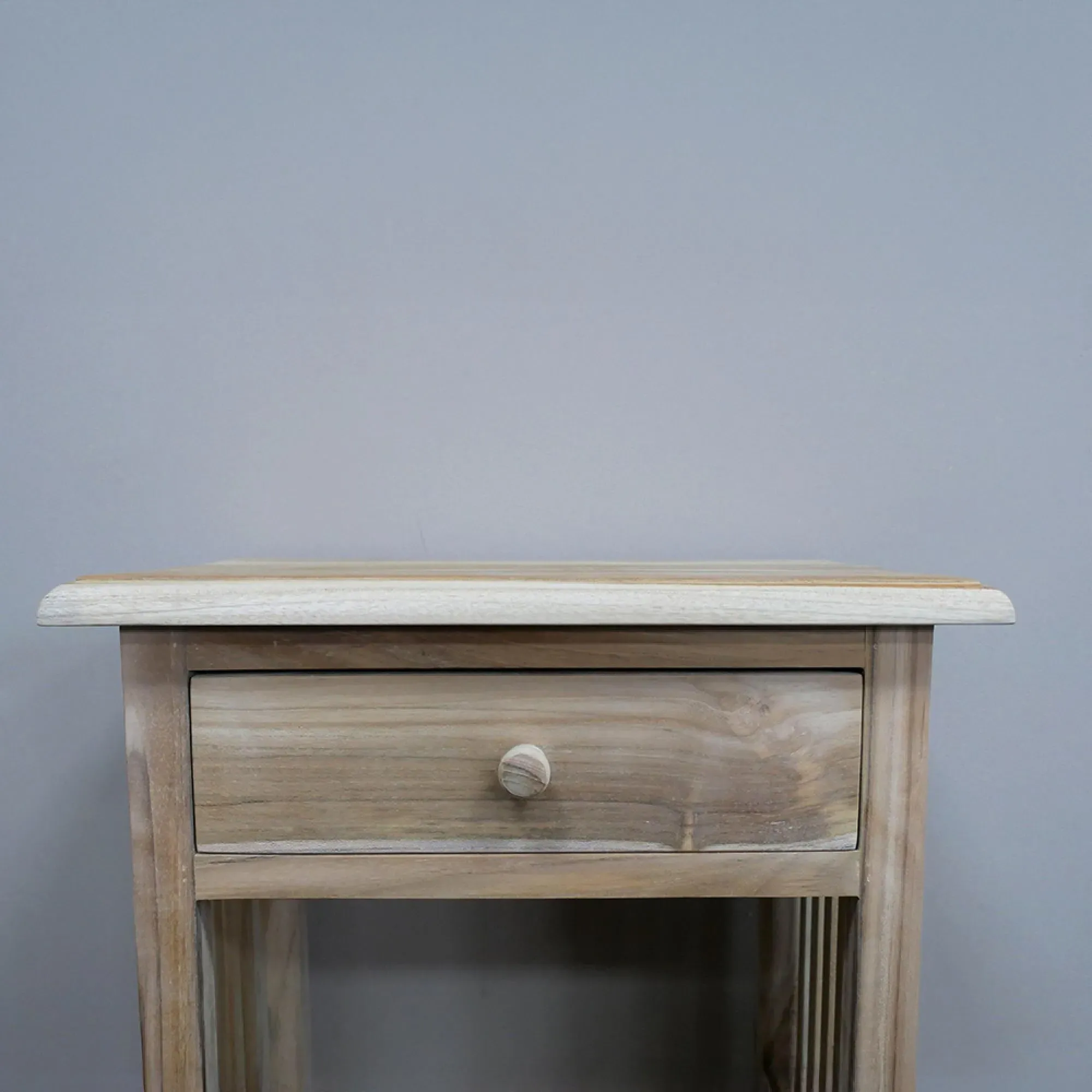 1 Drawer Bedside Cabinet - Teak Wood