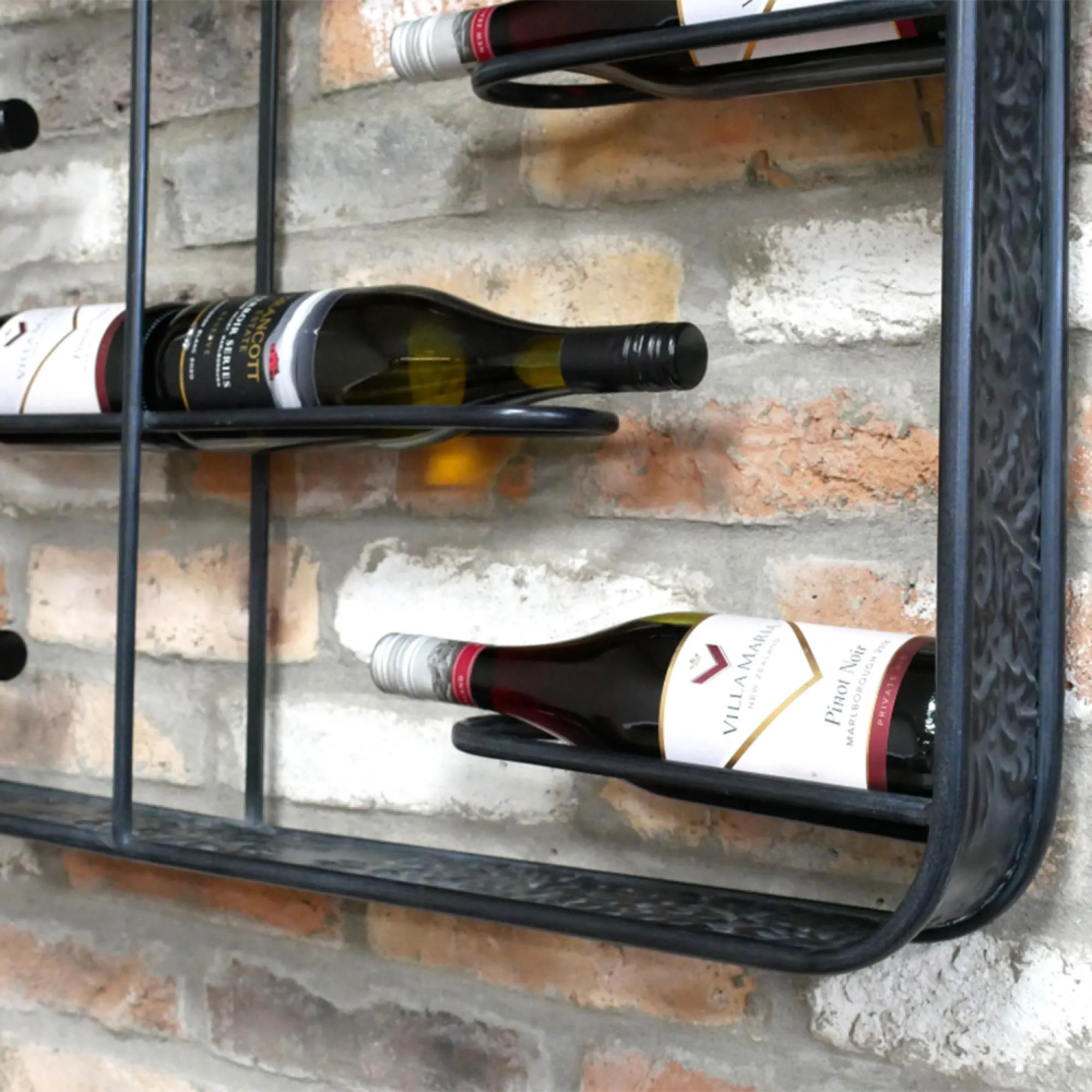 10 Bottle Wine Holder - Black, Metal