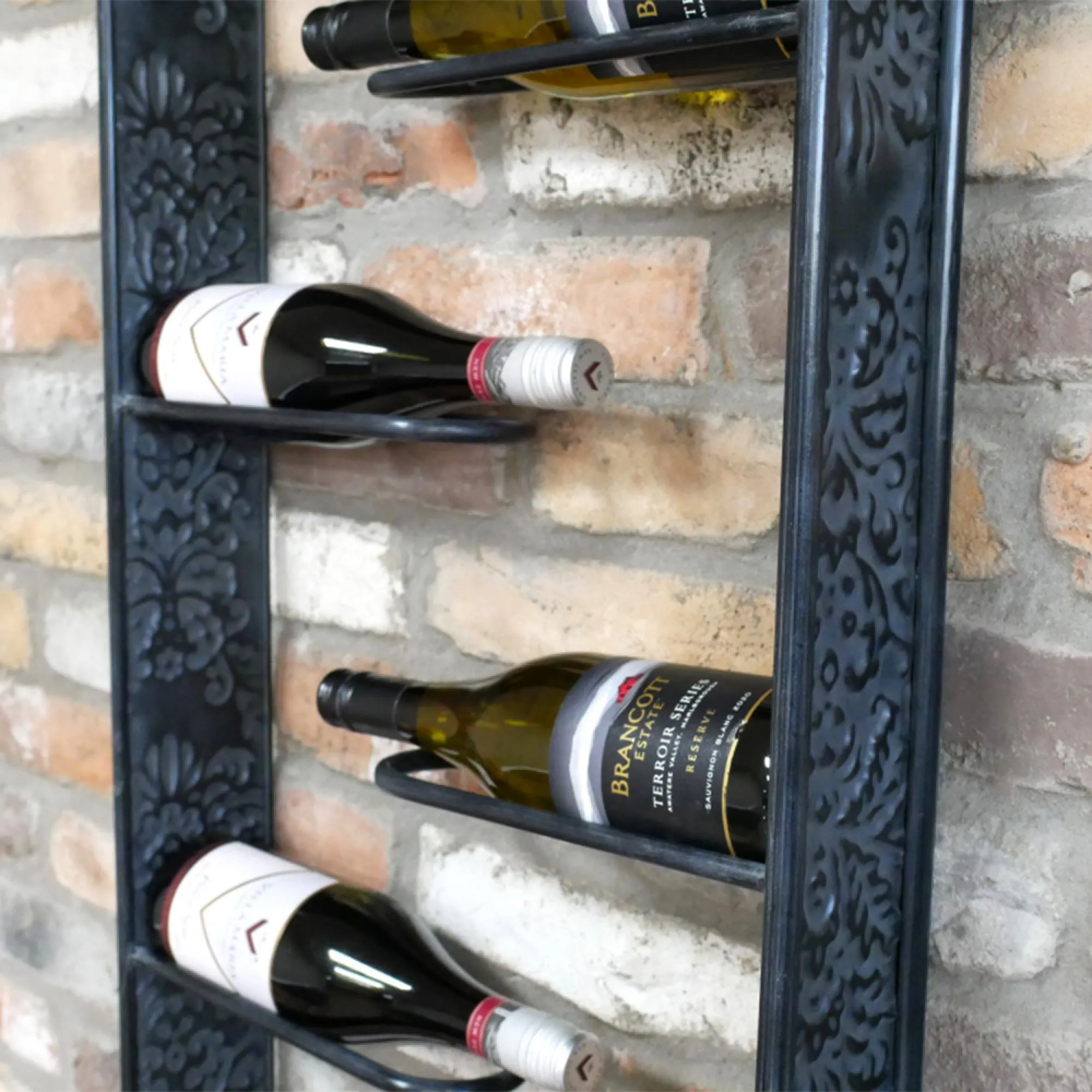 10 Bottle Wine Holder - Black, Metal