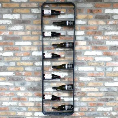 10 Bottle Wine Holder - Black, Metal