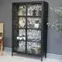 2 Door Display Cabinet - Black, Metal and Glass