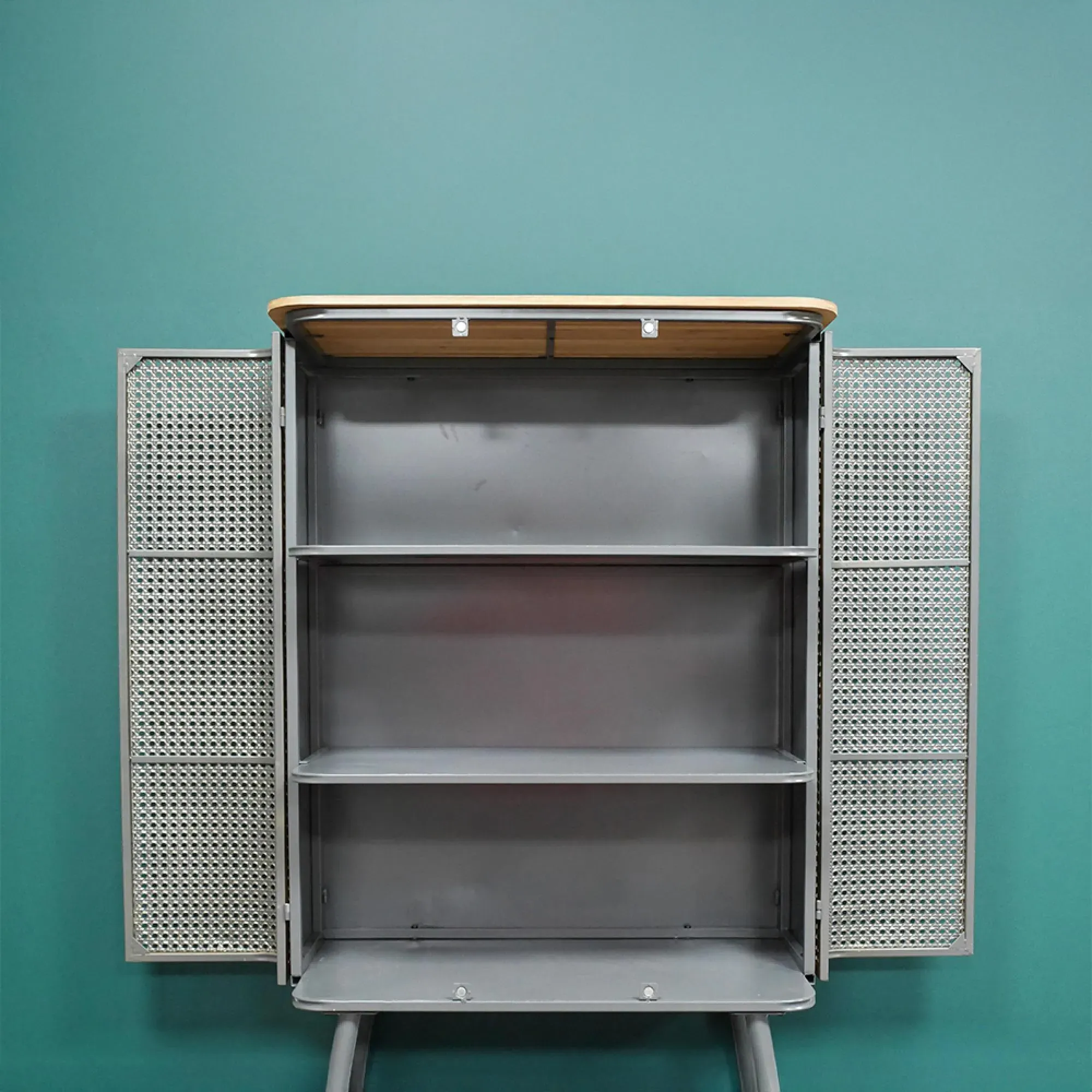 2 Door Display Cabinet - Gold, Metal