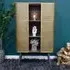 2 Door Display Cabinet - Gold, Metal