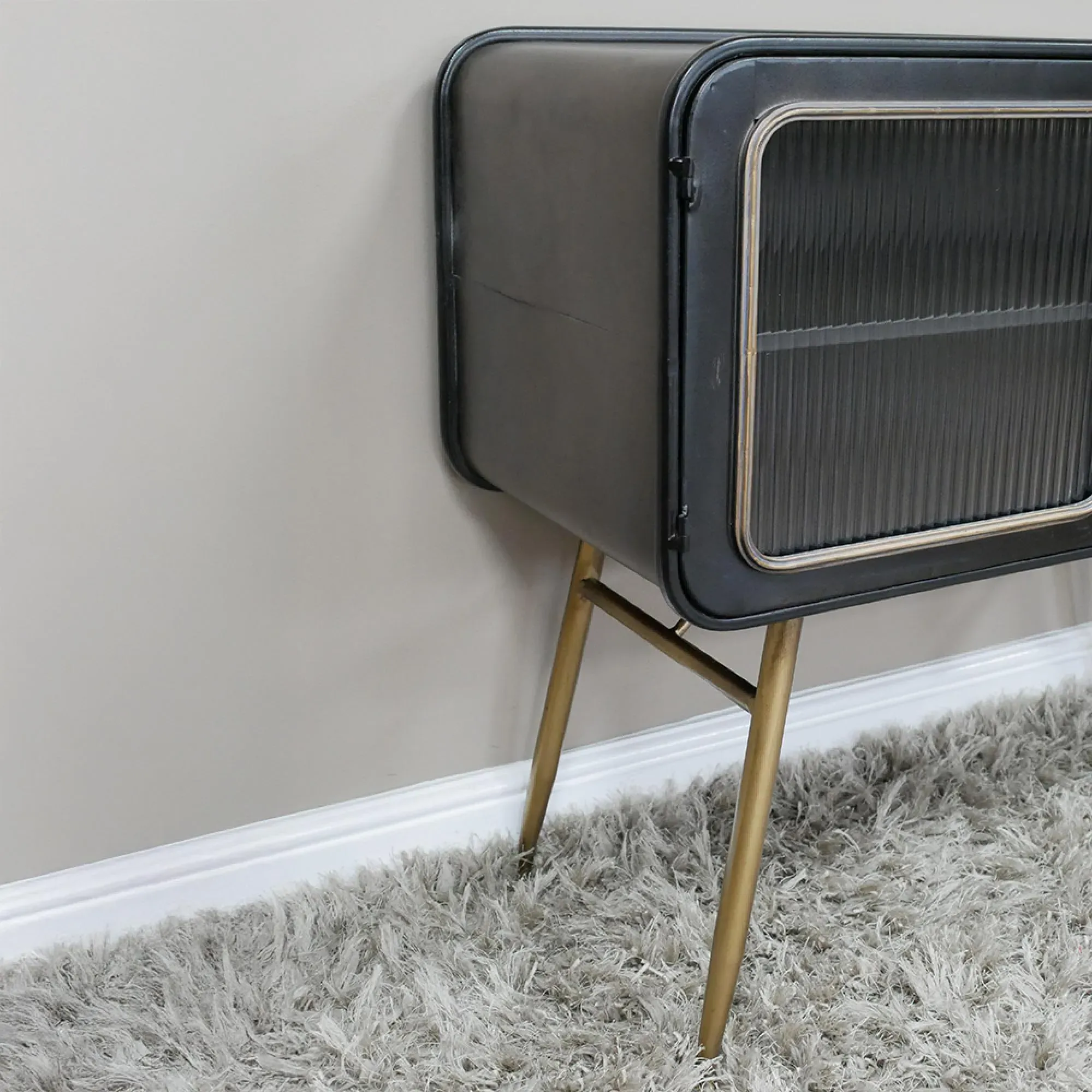 2 Door Large Cabinet - Black, Metal