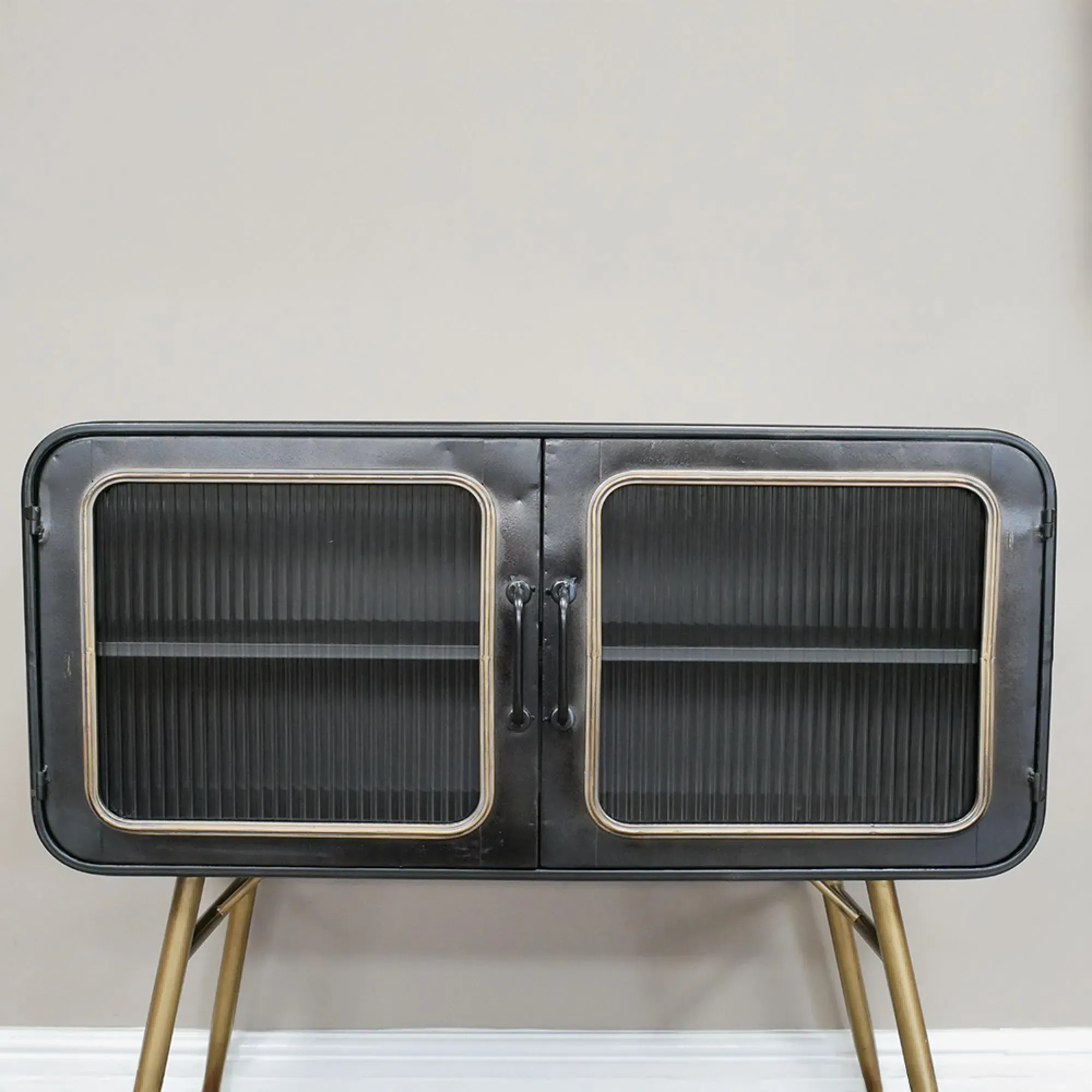 2 Door Large Cabinet - Black, Metal