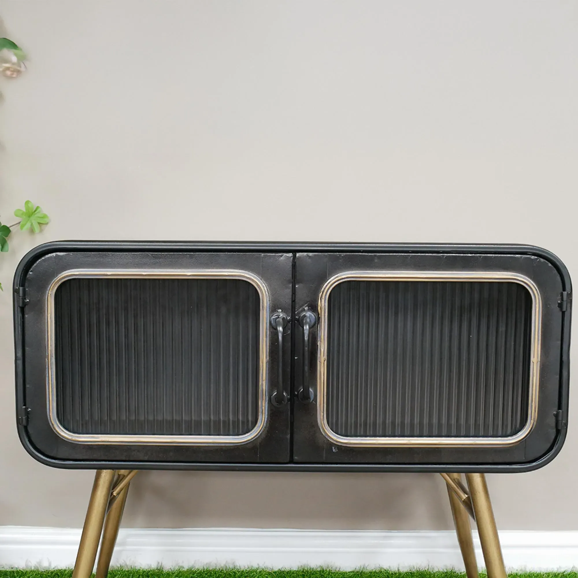 2 Door Small Cabinet - Black, Metal