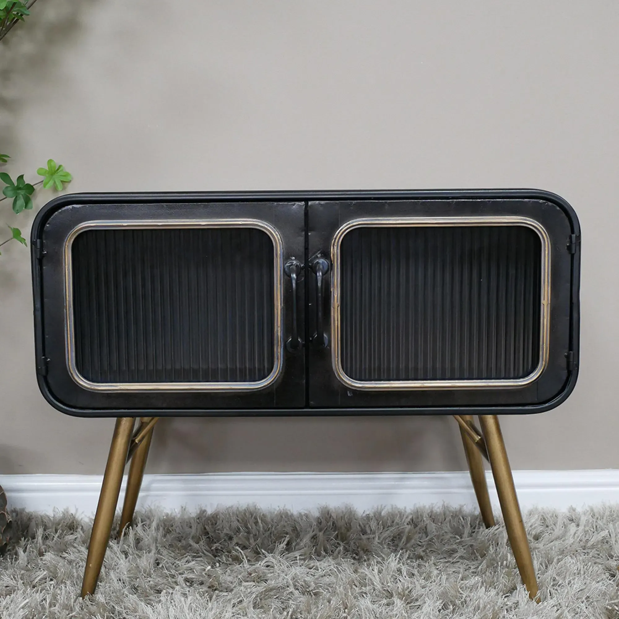 2 Door Small Cabinet - Black, Metal