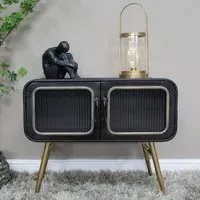 2 Door Small Cabinet - Black, Metal