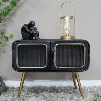 2 Door Small Cabinet - Black, Metal image