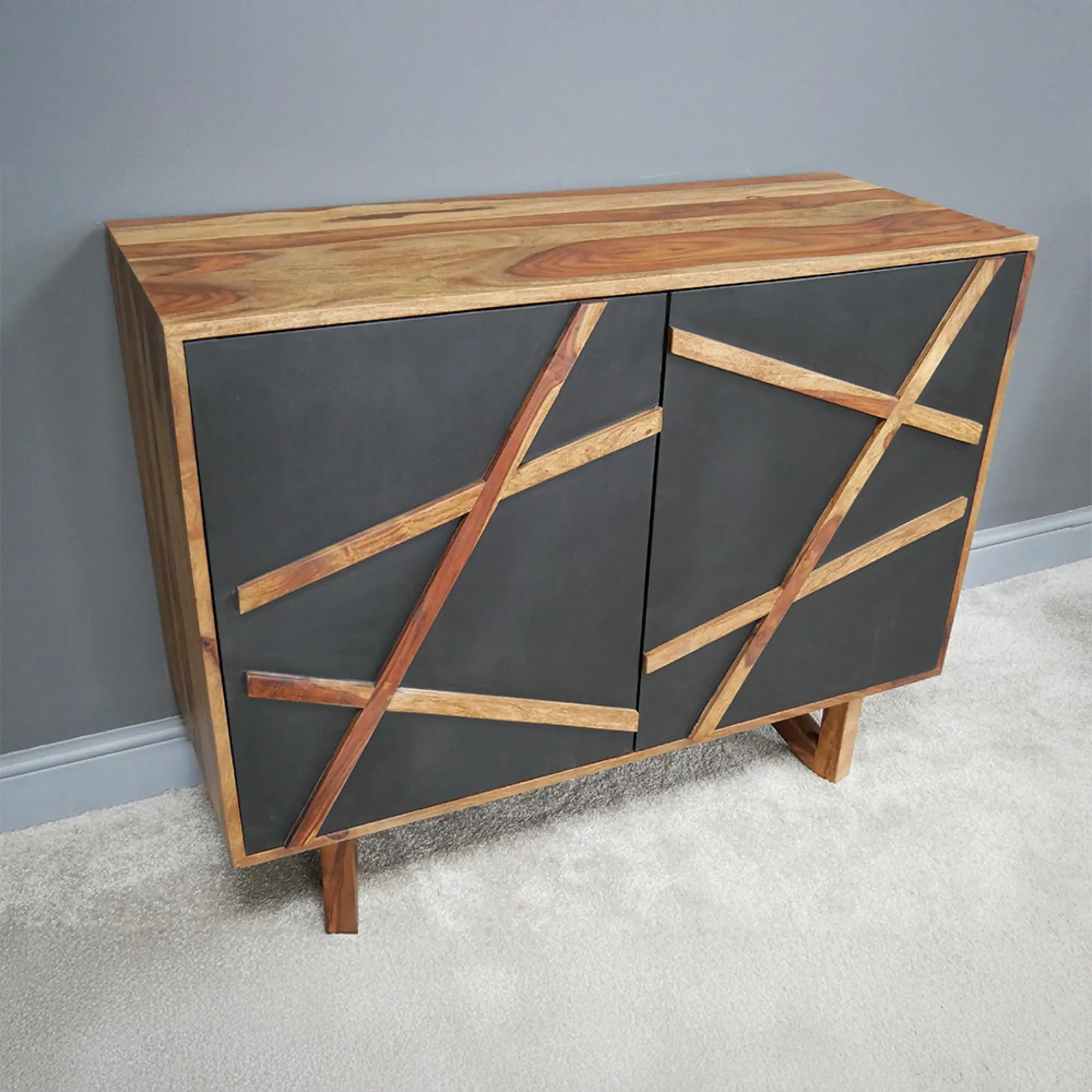 2 Door Small Sideboard - Sheesham Wood