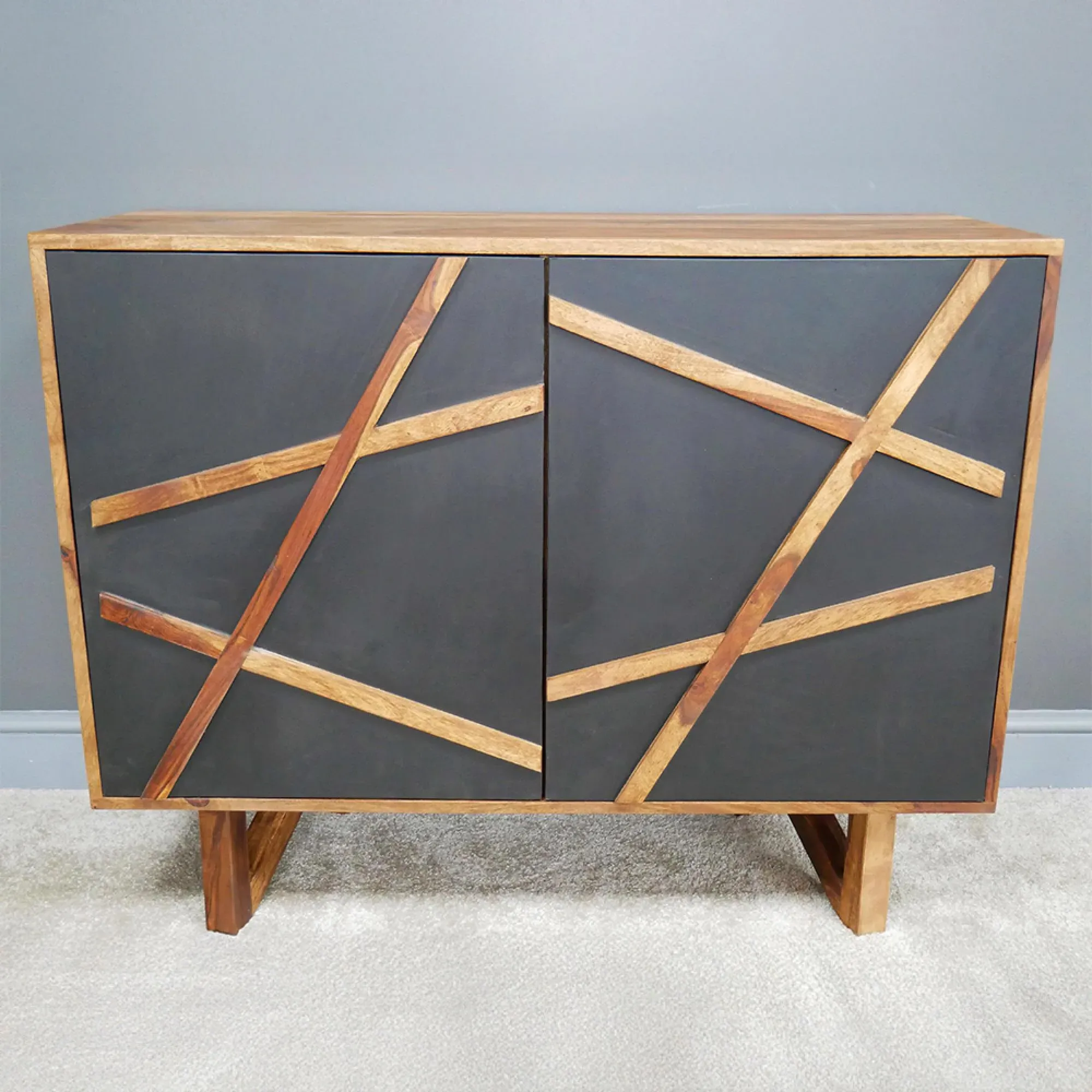 2 Door Small Sideboard - Sheesham Wood