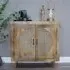 2 Door Storage Cabinet - Acacia Wood, Rattan