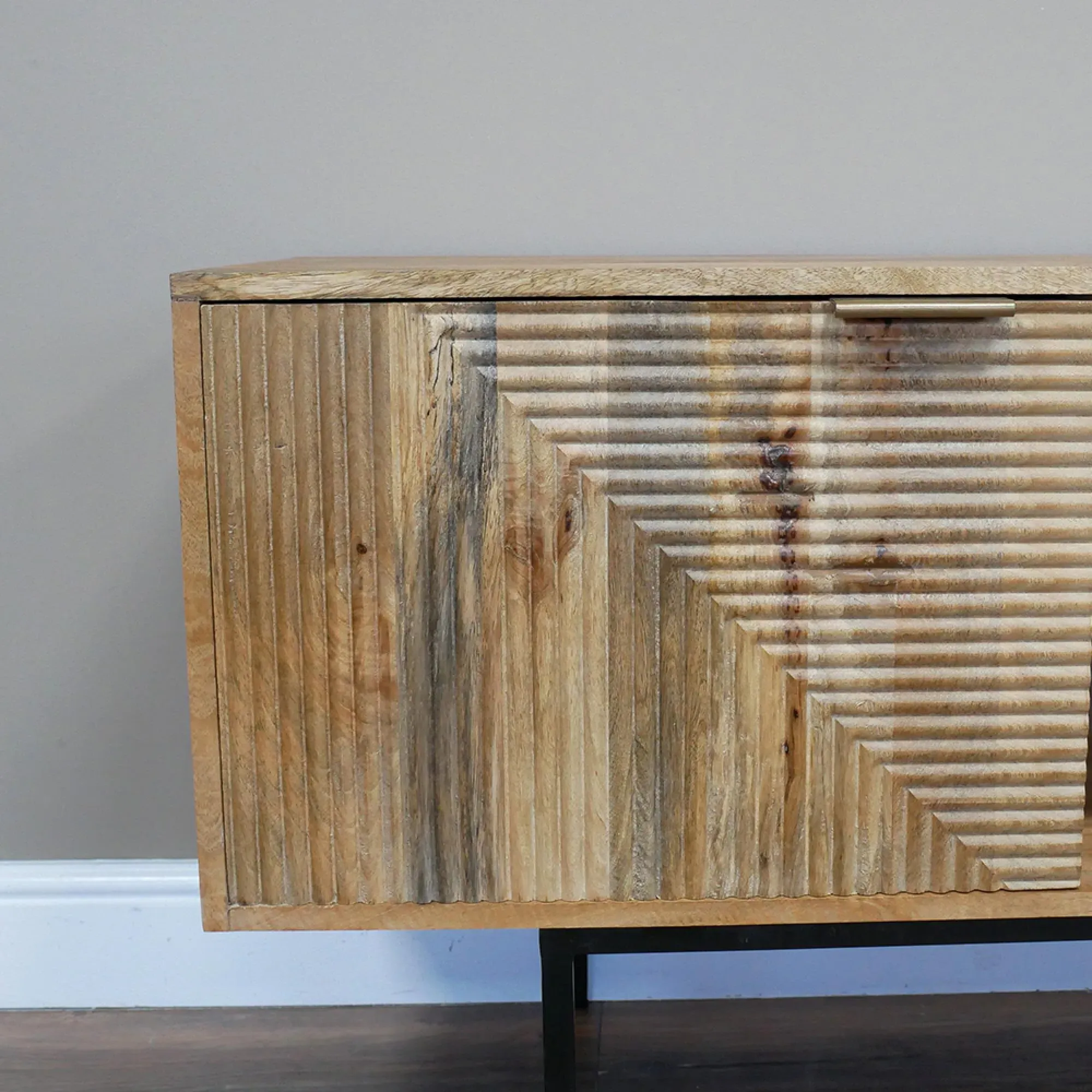 2 Door TV Unit - Mango Wood