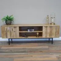 2 Door TV Unit - Mango Wood