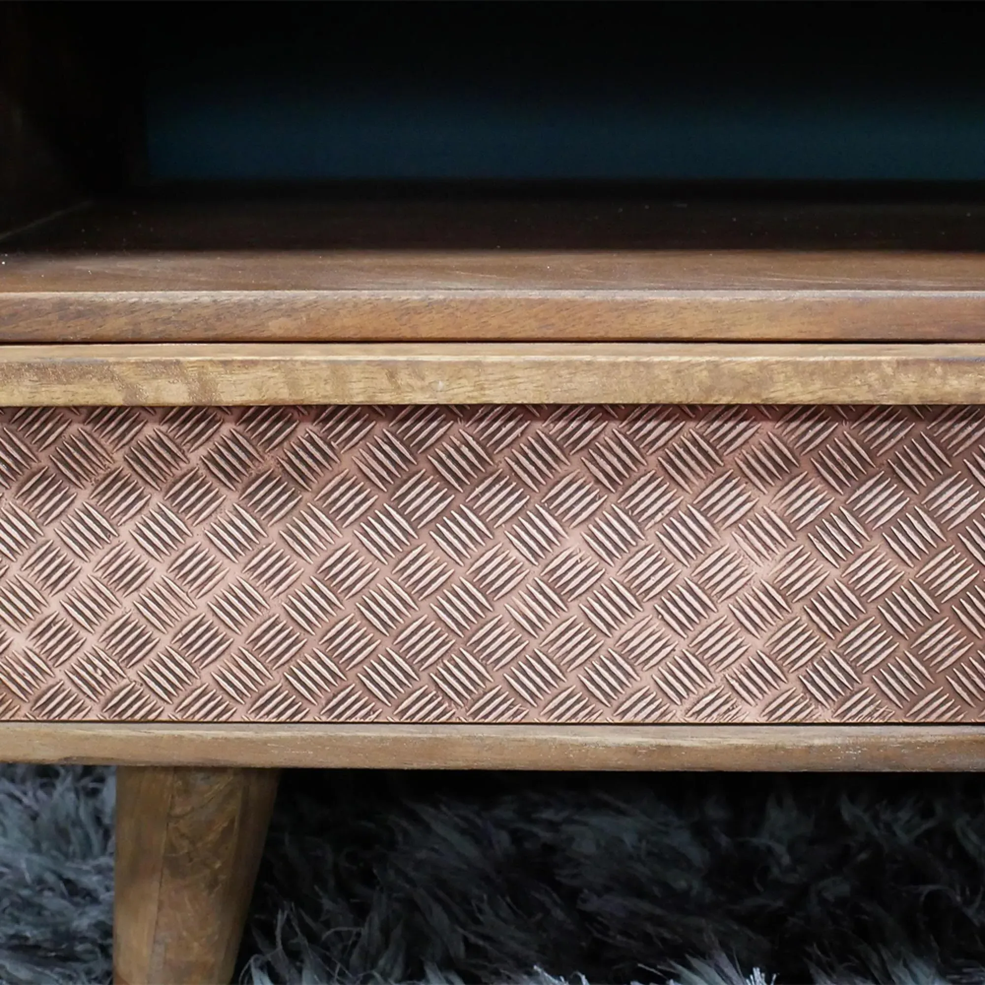 2 Drawer TV Unit - Mango Wood