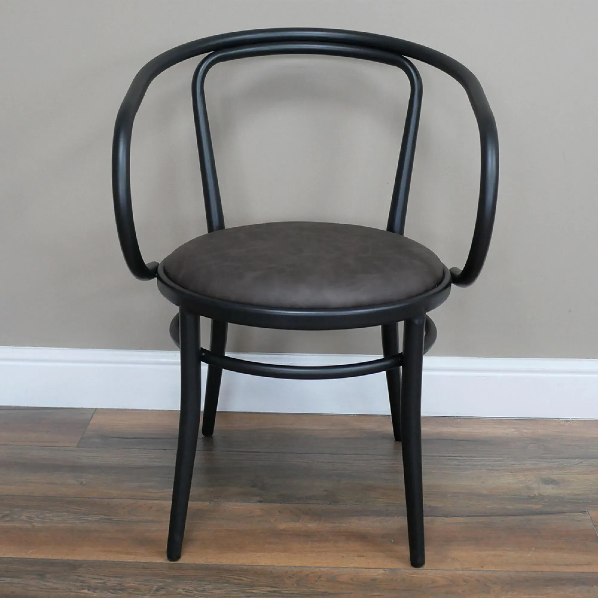 2-Pack Dining Chairs - Grey, Faux Leather