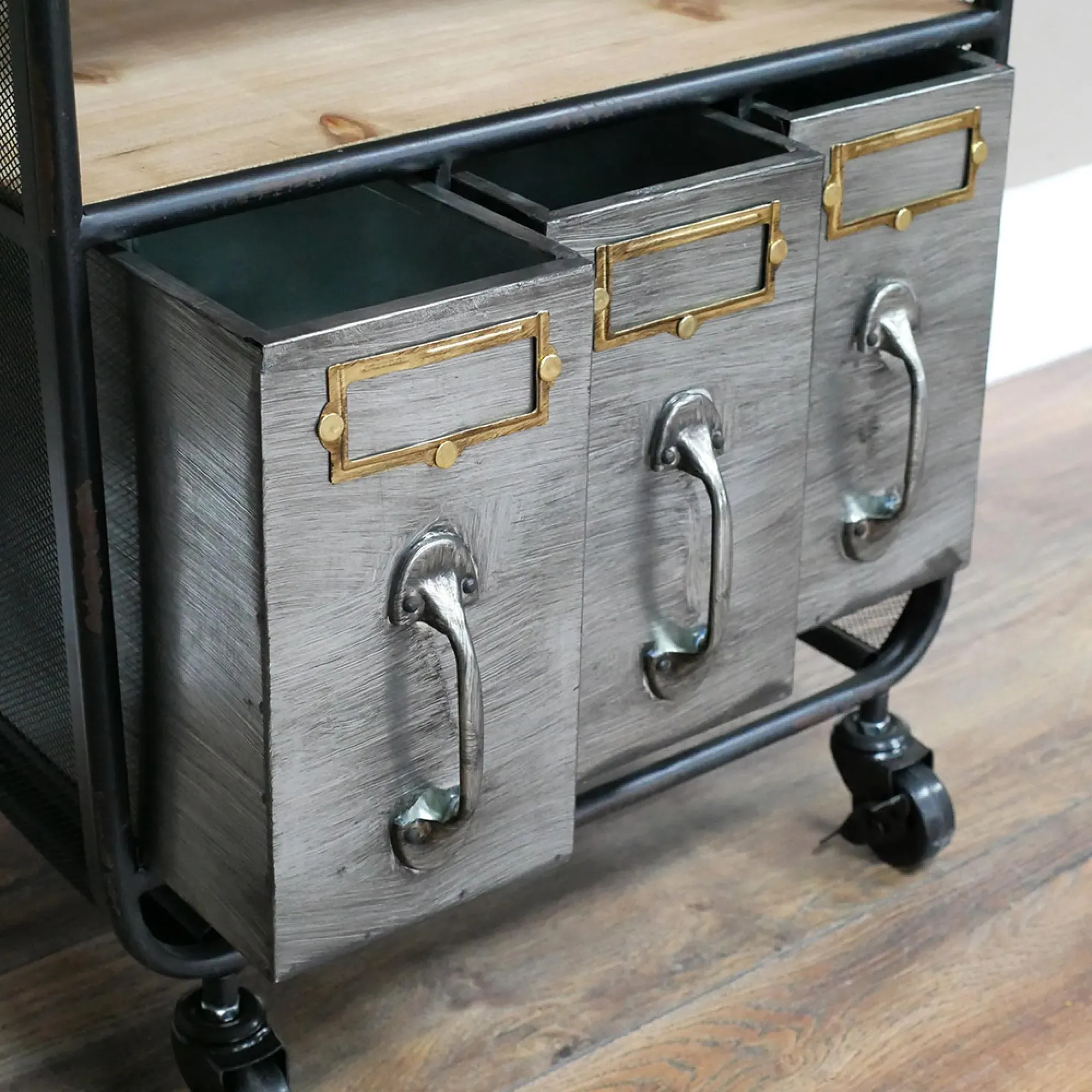 3 Drawer Bedside Cabinet - Black, Metal