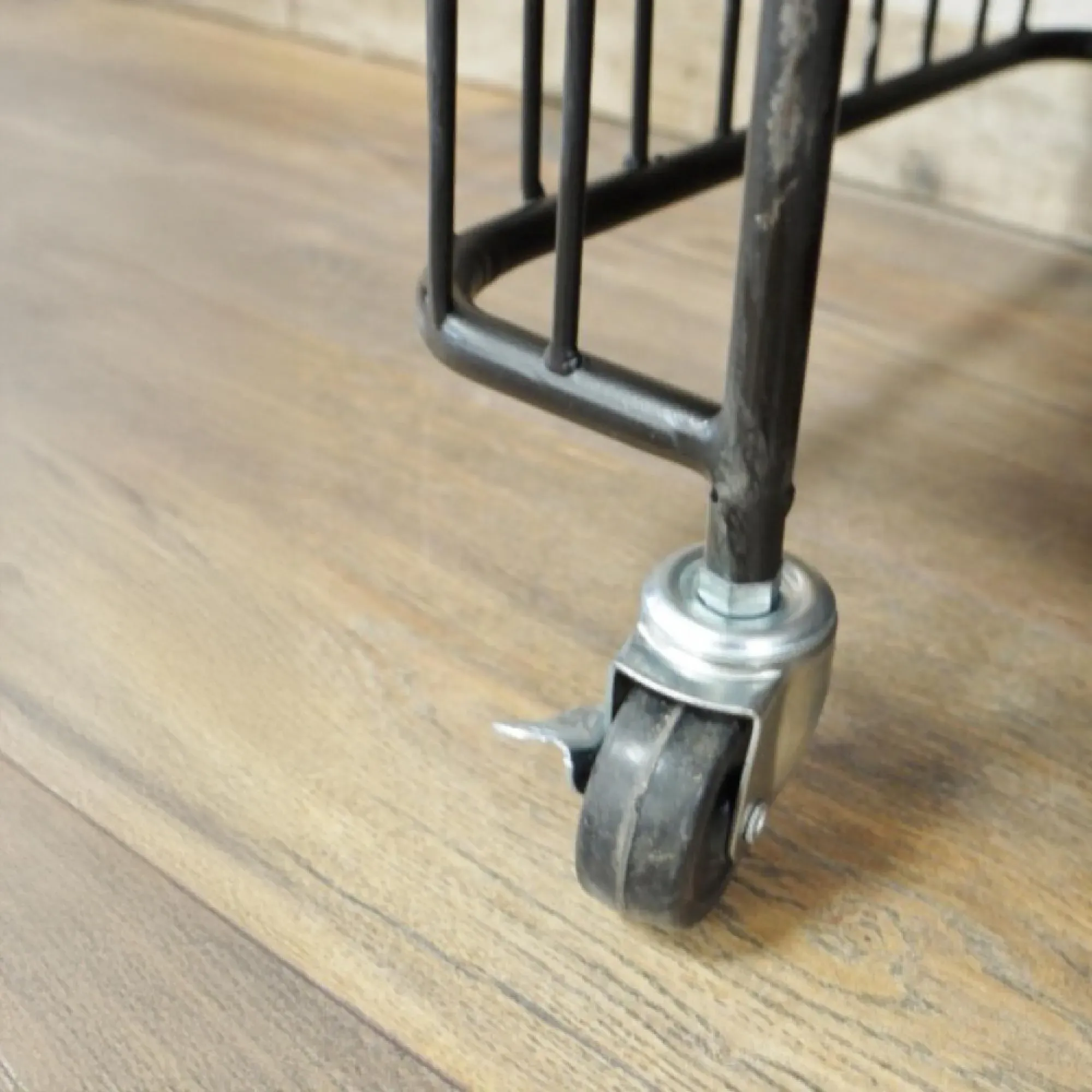 3 Shelf Storage Unit on Wheels - Wood, Metal