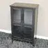 4 Door Cabinet - Black, Metal and Glass