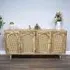 4 Door Large Sideboard - Acacia Wood, Rattan