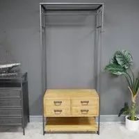 4 Drawer Hall Stand - Wood, Metal