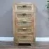 5 Drawer Chest - Mango Wood, Rattan