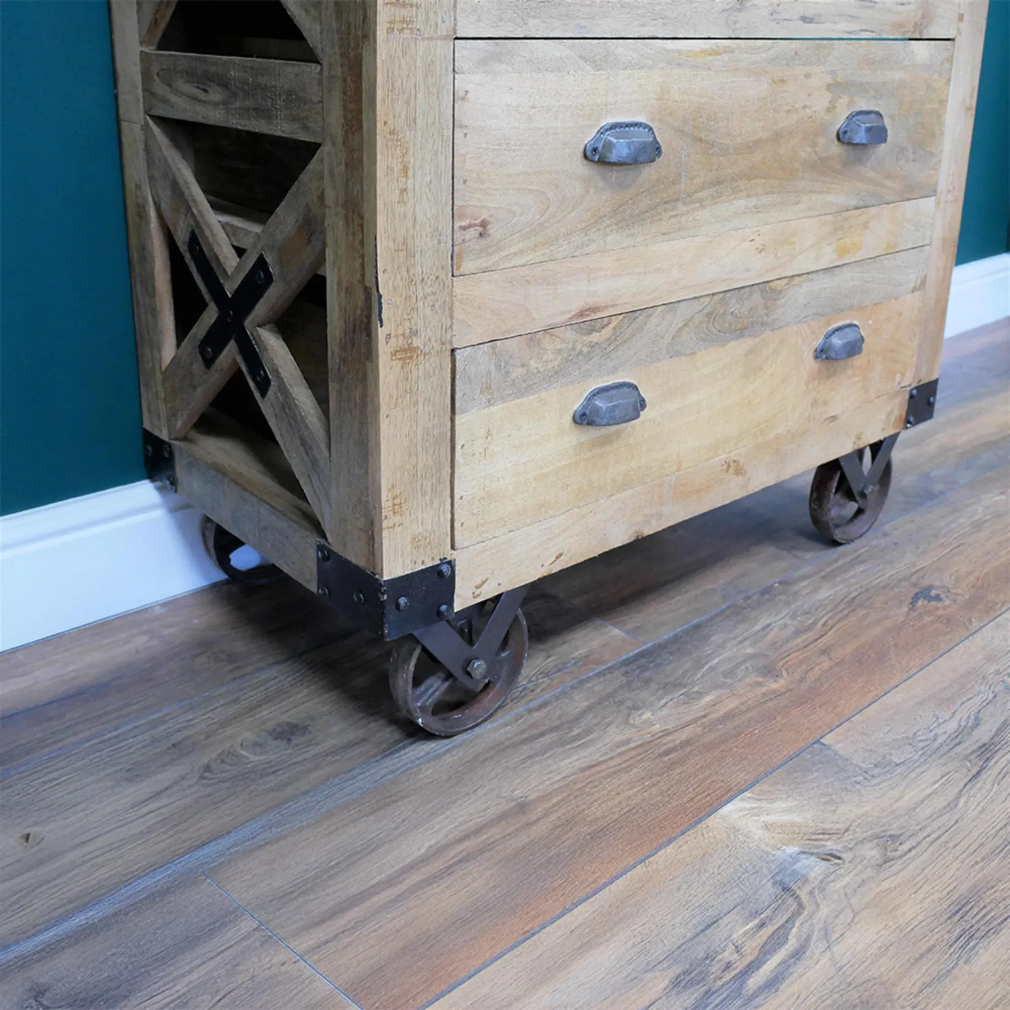 5 Drawer Chest on Wheels - Mango Wood